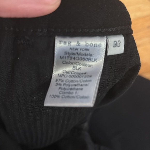 Rag and Bone Men’s Ultra Slim Black Pant - Picture 9 of 12